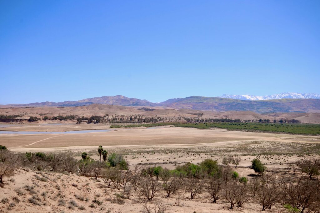 Views across Agafay from a desert camp