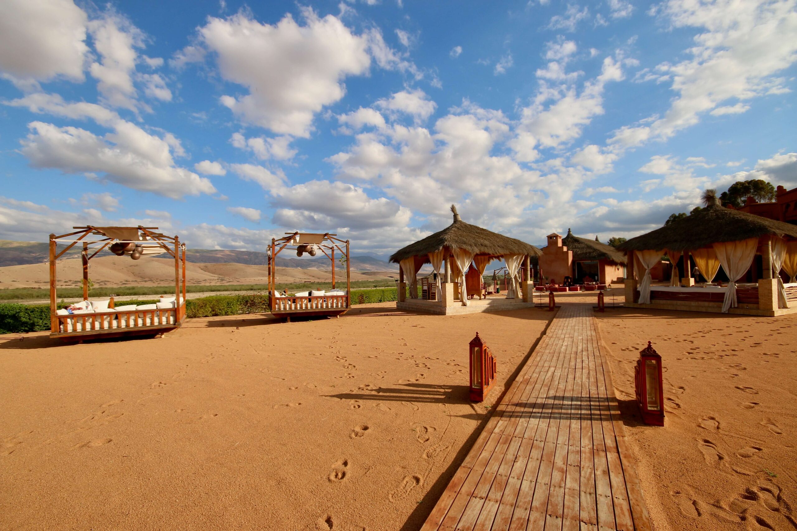 A luxury desert camp in Agafay Desert, Morocco