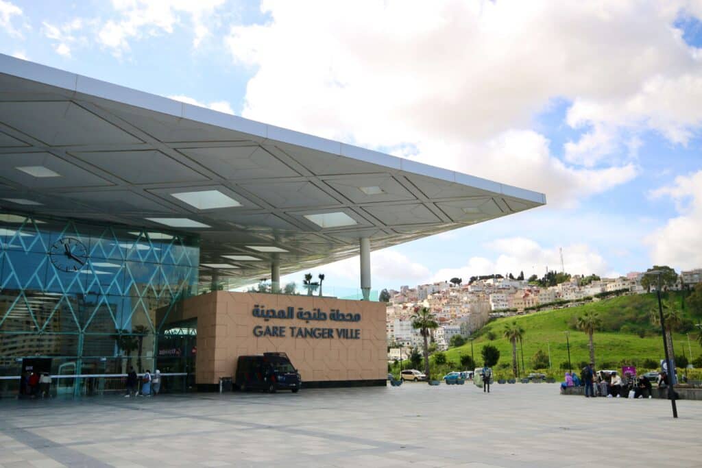 The exterior of Tanger-Ville railway station in northern Morocco