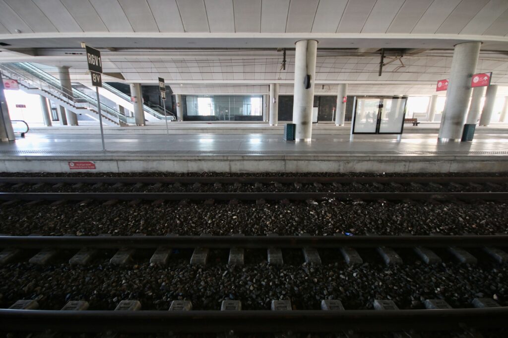 Waiting for the Al Boraq train to arrive at Rabat Agdal railway station