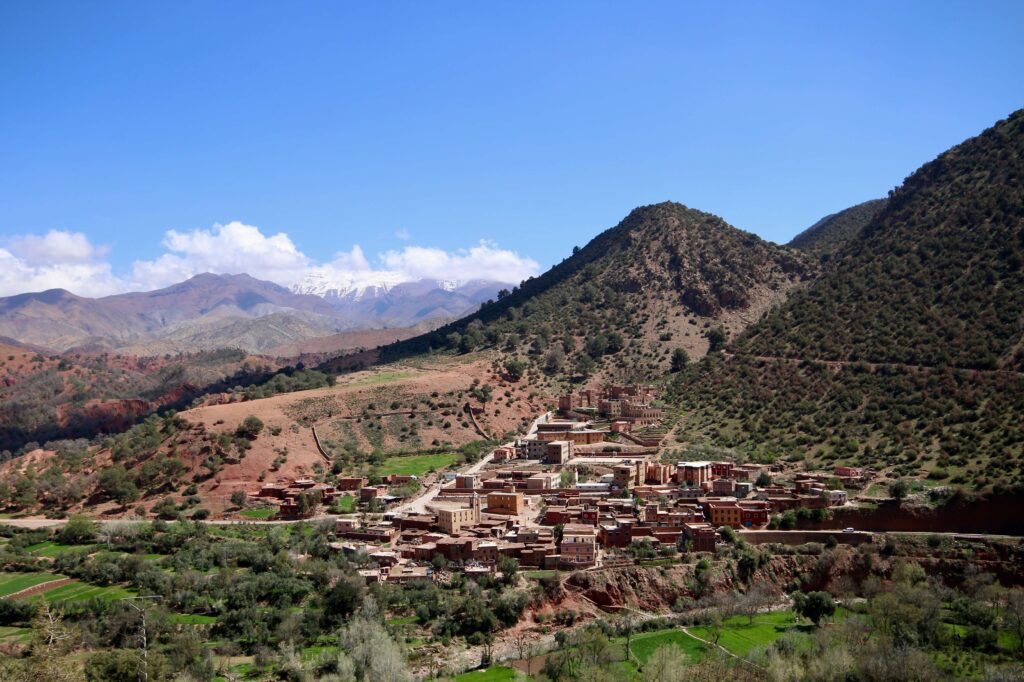 A traditional village in the Atlas Mountains, which can be visited on small-group day trips from Marrakech