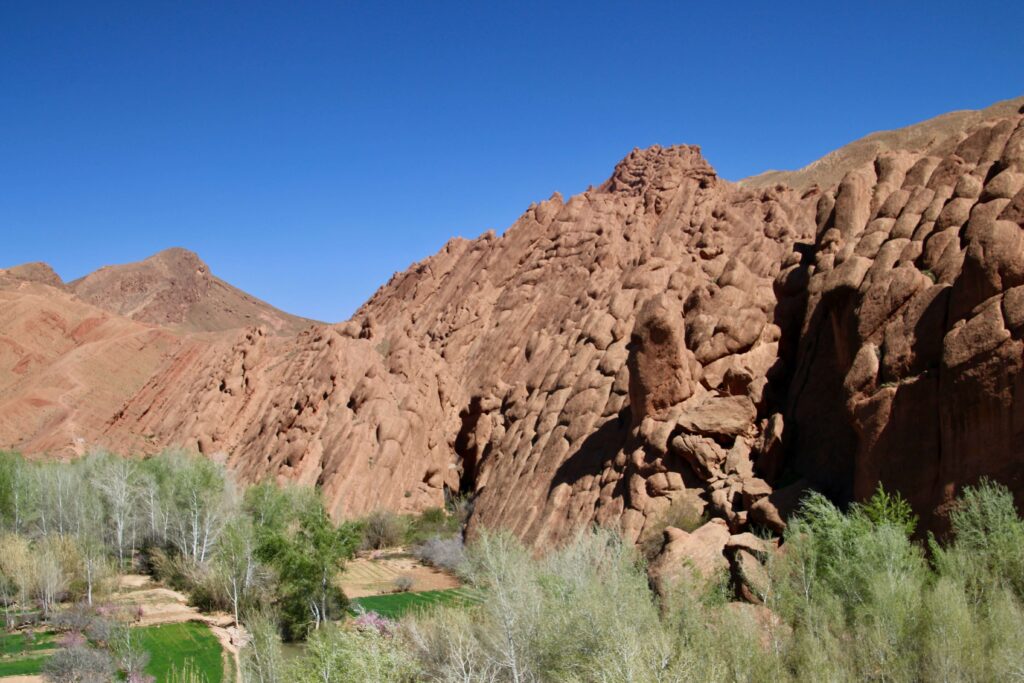 The "Monkey Fingers" rock formations in Dades Gorge