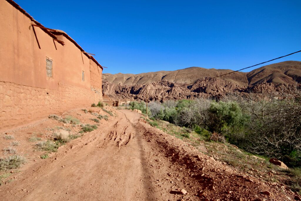 Best places to visit in Morocco in April: A dirt road leads through Dades Gorge