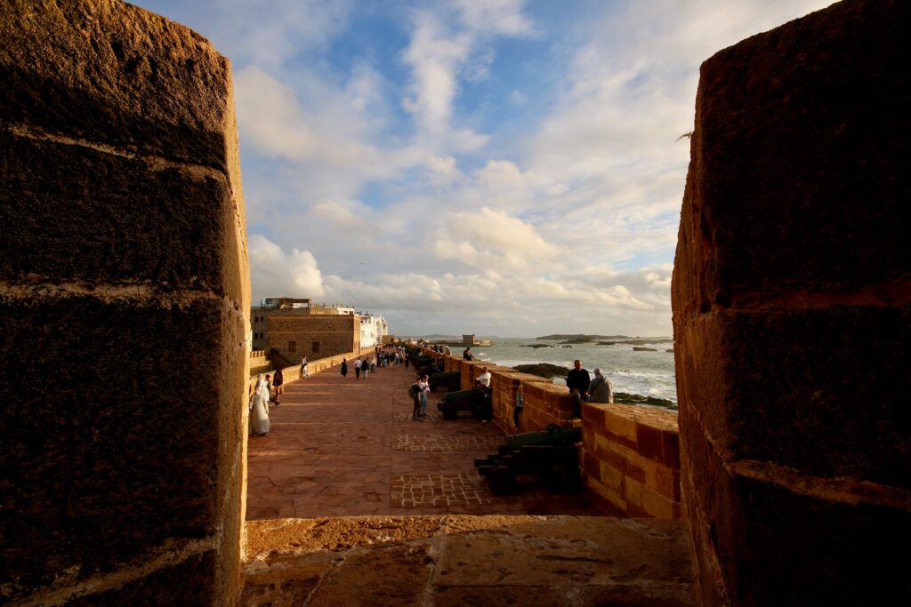Best things do in Essaouira for solo travellers: Watching sunset from Skala de la Kasbah