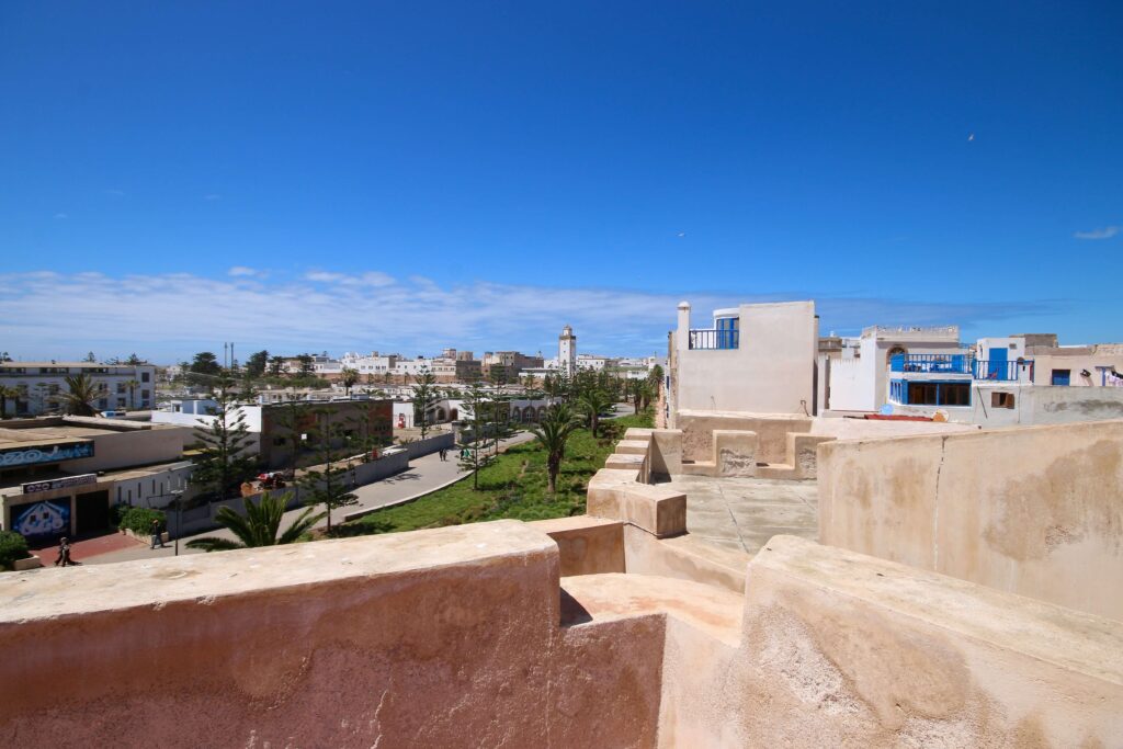 Where to go in Morocco in January: Looking across Essaouira from Bab Marrakech