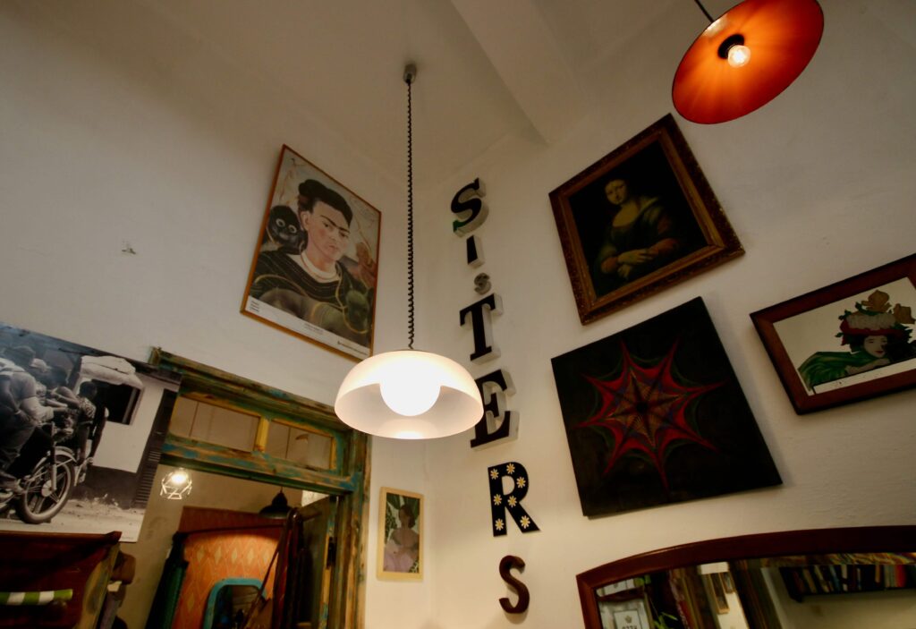 Essaouira for introverts: Artworks decorate the walls of Sisterhood