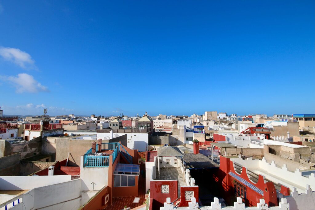 Best things to do in Essaouira as a solo traveller: Looking across the rooftops of the medina