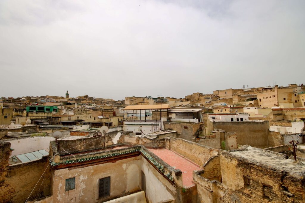 Best things to do in Fes for solo travellers: Looking across the rooftops of Fes el-Bali
