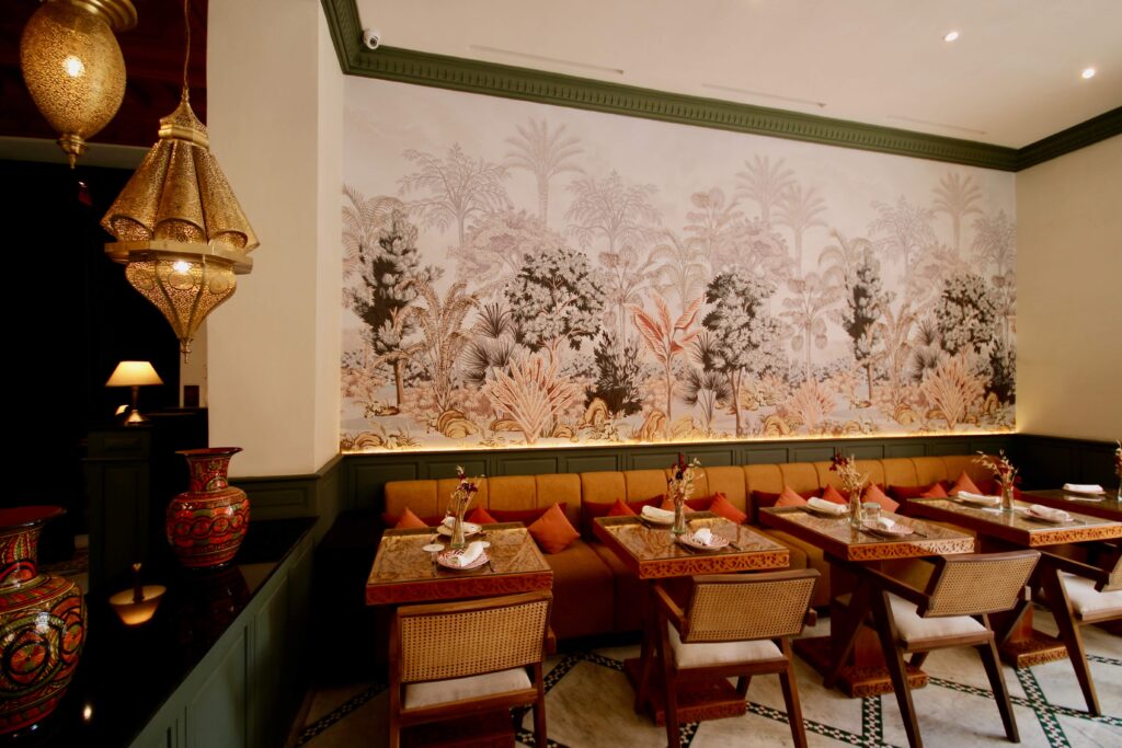 Marrakech for introverts: A mural adorns the tea salon at the Moroccan Culinary Arts Museum