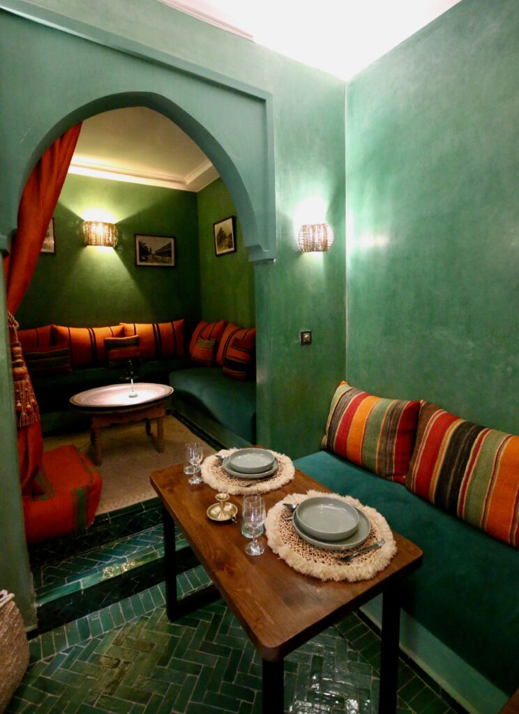 Inside a budget-friendly riad in the Marrakech medina