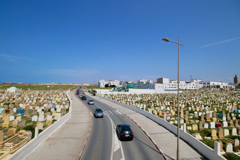 A road leads through Sale - the city sister to Morocco's capital, Rabat