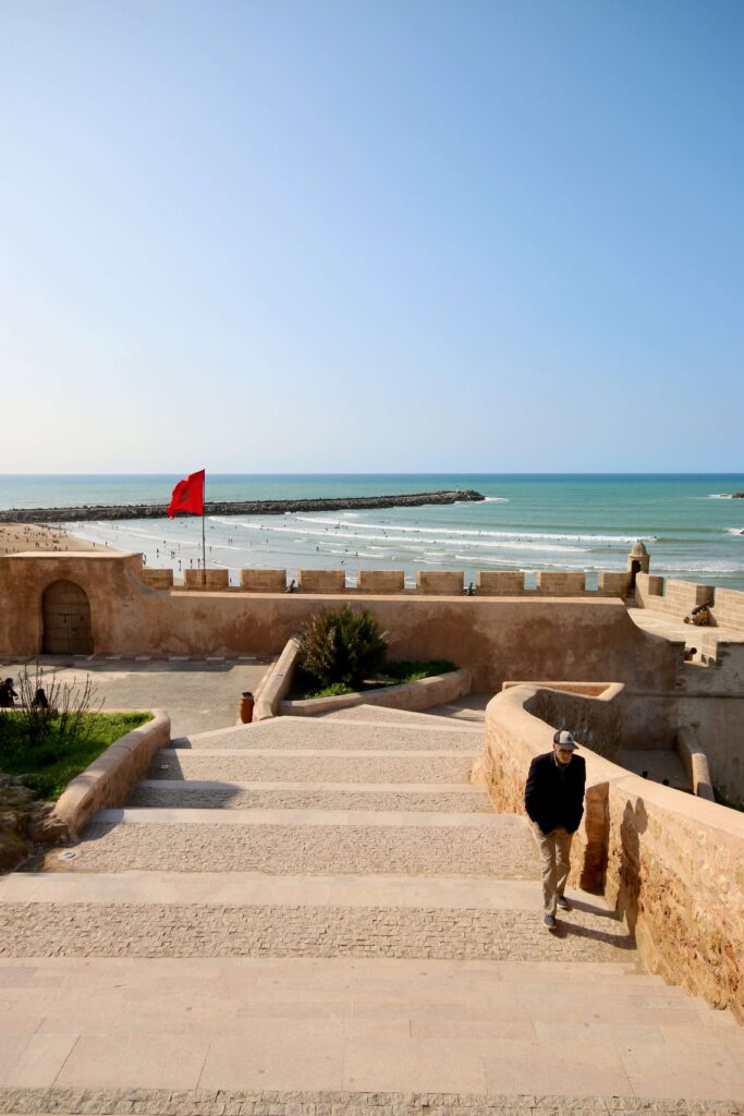 Views across the Atlantic Ocean from the Kasbah of the Oudaias in Rabat