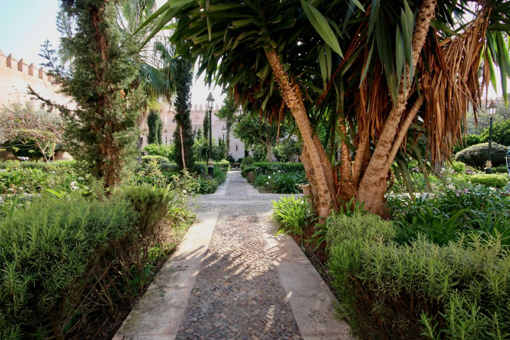 Morocco for digital nomads: A path leads through the Andalusian Garden in Rabat