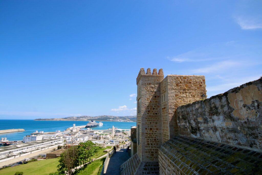 Solo traveller's guide to Tangier: View of the modern port from the centuries-old Kasbah district
