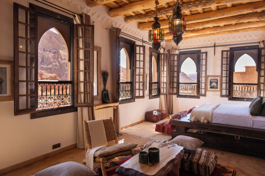 One of the gorgeous suites at the Eden Boutique Hotel in Dades Gorge